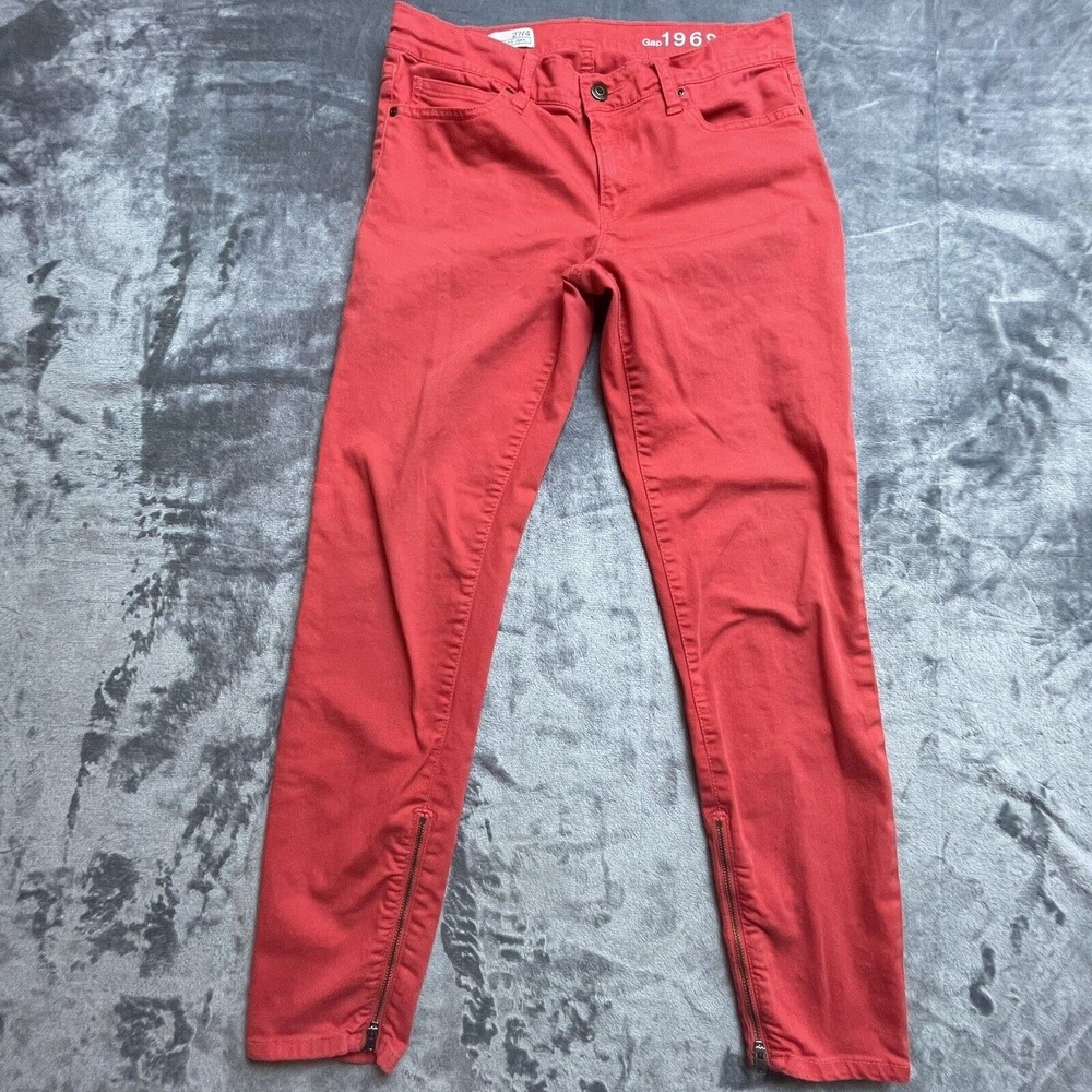 Gap 1969 Jeans Womens‎ 27 / 4 Red Orange Denim Legging